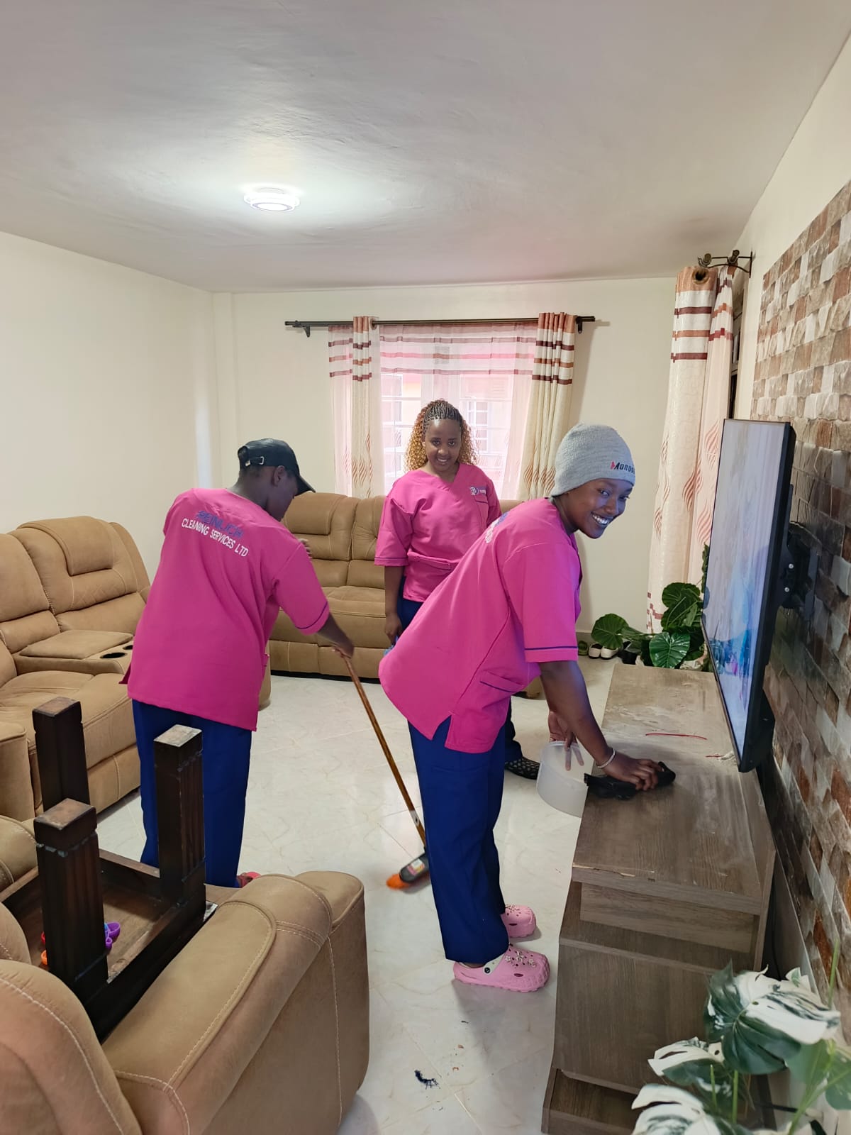 Home cleaning in progress